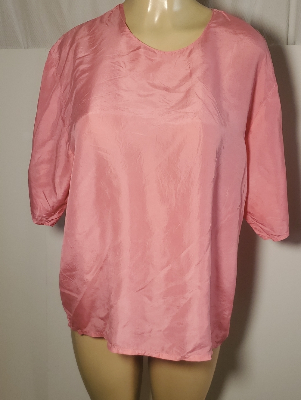Blair Women’s Pink 100% Pure Silk Crewneck Top Size XL